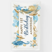 Zee- en braadblauwe zeebaars spandoek (Verticaal)