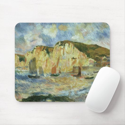 Zee en Cliffs van Pierre Renoir,  Kunst Muismat (Met muis)