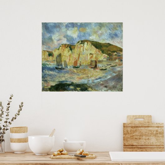 Zee en Cliffs van Pierre Renoir, Kunst Poster (Keuken)