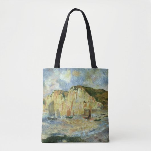 Zee en Cliffs van Pierre Renoir, Kunst Tote Bag (Voorkant)