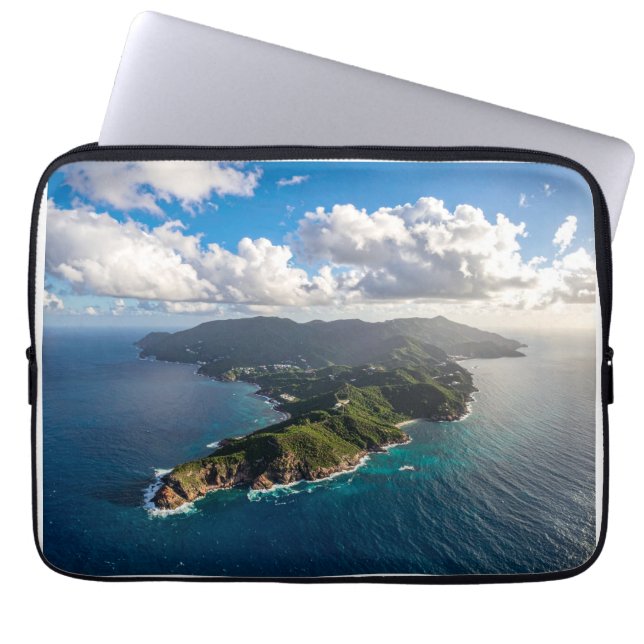 Zee en eiland laptop sleeve (Voorkant)