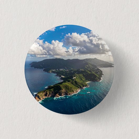 Zee en eiland ronde button 3,2 cm (Voorkant)