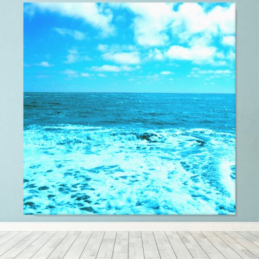 Zee en golven canvas afdruk (Insitu (Houten vloer))