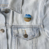 Zee en golven ronde button 3,2 cm (In situ)