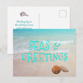 Zee en groeten Strand Kerstkaart Feestdagenkaart (Voorkant / Achterkant)