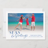 Zee en groeten Tropische Kust Marine Feestdagenkaart (Voorkant)
