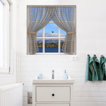 Zee- en heuveleiland van het Faux-venster