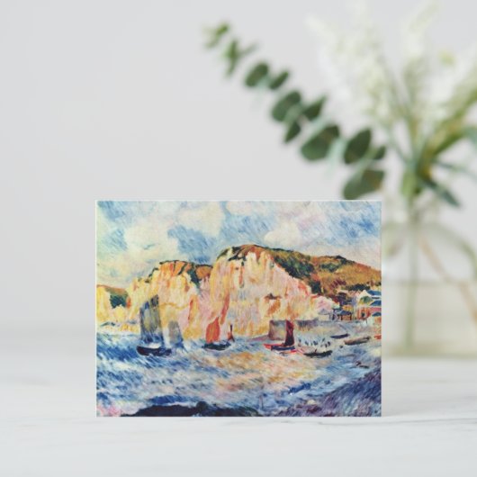 Zee en kliffen van Pierre-Auguste Renoir Briefkaart (Staand voorkant)