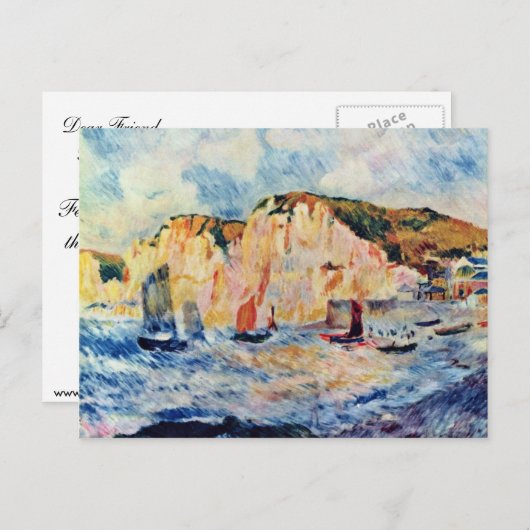 Zee en kliffen van Pierre-Auguste Renoir Briefkaart (Voorkant / Achterkant)