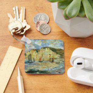 Zee en Kliffen van Pierre Renoir, Vintage Fine Art Sleutelhanger