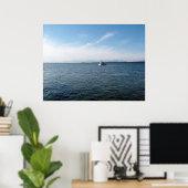 Zee en lucht, boot poster (Thuiskantoor)