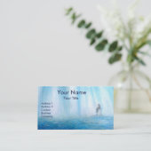 ZEE EN MEDITATIE - VROUW EN HAAR HUIS VISITEKAARTJE (Staand voorkant)
