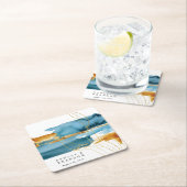 Zee en moderne Waterverf rond Napkin Kartonnen Onderzetters (Insitu)