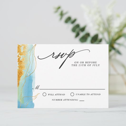 Zee en moderne Waterverf RSVP (Staand voorkant)