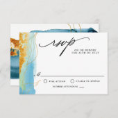 Zee en moderne Waterverf RSVP (Voorkant / Achterkant)