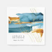 Zee en moderne Waterverf Servet (Voorkant)