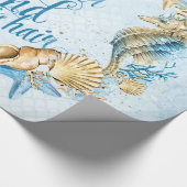 Zee- en oceaanpatroon cadeaupapier (Hoek)