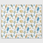 Zee- en oceaanpatroon cadeaupapier (Vlak)