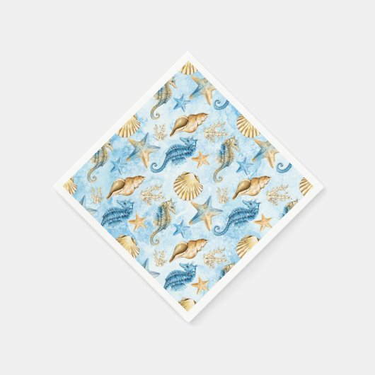 Zee- en oceaanpatroon servetten (Hoek)