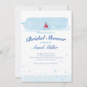 Zee en Scarlet Sail | Uitnodiging voor bruidsdouch (Voorkant)