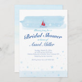 Zee en Scarlet Sail | Uitnodiging voor bruidsdouch (Voorkant / Achterkant)