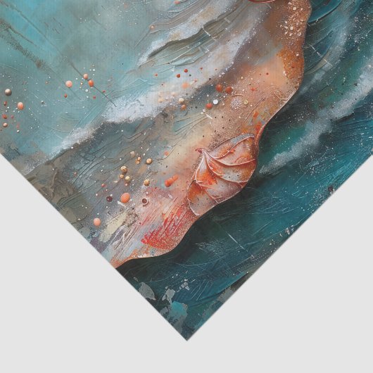 ZEE EN SCHELPEN DECOUPAGE VLOEIPAPIER TISSUEPAPIER (Detail)