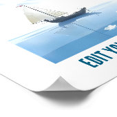 Zee en schip Aanpasbare poster (Hoek)