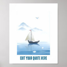 Zee en schip Aanpasbare poster