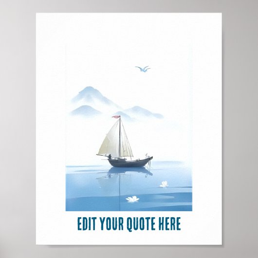 Zee en schip Aanpasbare poster (Voorkant)