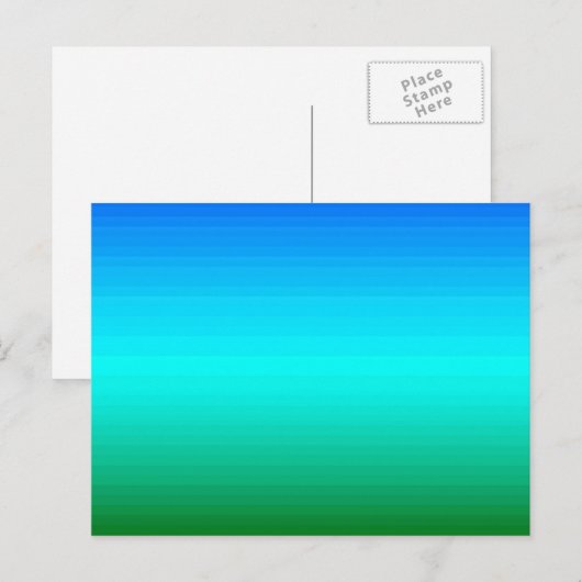 Zee en Sky Blue en Green Gradient Briefkaart (Voorkant / Achterkant)