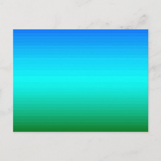 Zee en Sky Blue en Green Gradient Briefkaart (Voorkant)