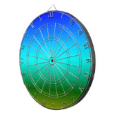 Zee en Sky Blue en Green Gradient Dartbord (Voorkant Rechts)