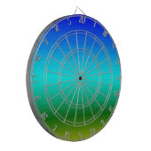 Zee en Sky Blue en Green Gradient Dartbord (Voorkant Links)