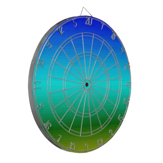 Zee en Sky Blue en Green Gradient Dartbord (Voorkant Links)