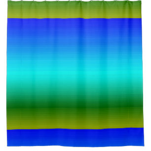 Zee en Sky Blue en Green Gradient Douchegordijn