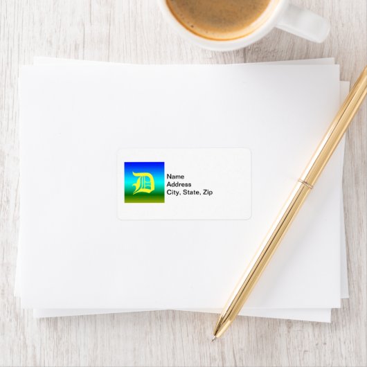 Zee en Sky Blue en Green Gradient Etiket (Insitu)