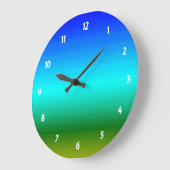 Zee en Sky Blue en Green Gradient Grote Klok (Hoek)