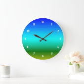 Zee en Sky Blue en Green Gradient Grote Klok (Huis)