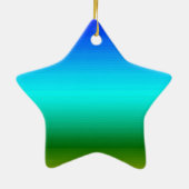 Zee en Sky Blue en Green Gradient Keramisch Ornament (Achterkant)