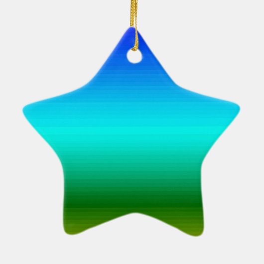 Zee en Sky Blue en Green Gradient Keramisch Ornament (Achterkant)