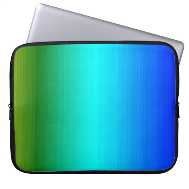 Zee en Sky Blue en Green Gradient Laptop Sleeve (Voorkant)