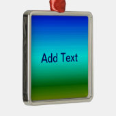 Zee en Sky Blue en Green Gradient Metalen Ornament (Rechts)