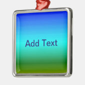 Zee en Sky Blue en Green Gradient Metalen Ornament (Links)