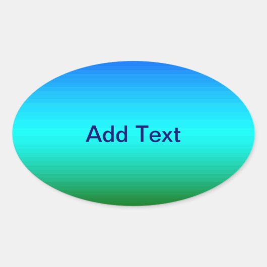 Zee en Sky Blue en Green Gradient Ovale Sticker (Voorkant)
