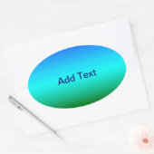 Zee en Sky Blue en Green Gradient Ovale Sticker (Envelop)