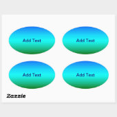 Zee en Sky Blue en Green Gradient Ovale Sticker (Vel)