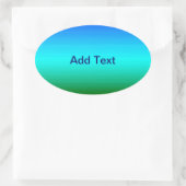 Zee en Sky Blue en Green Gradient Ovale Sticker (Tas)