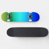 Zee en Sky Blue en Green Gradient Persoonlijk Skateboard (Horizontaal)