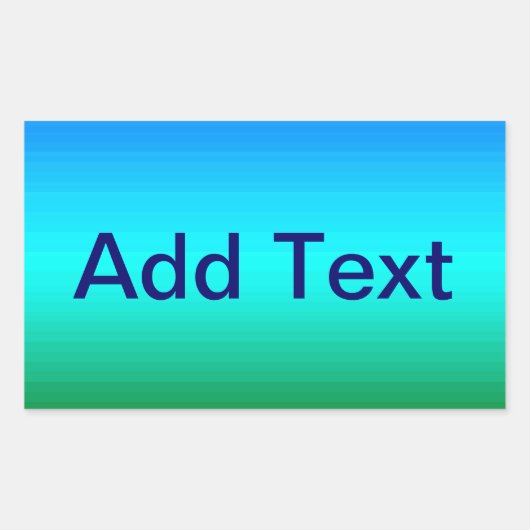 Zee en Sky Blue en Green Gradient Rechthoekige Sticker (Voorkant)