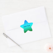 Zee en Sky Blue en Green Gradient Ster Sticker (Envelop)